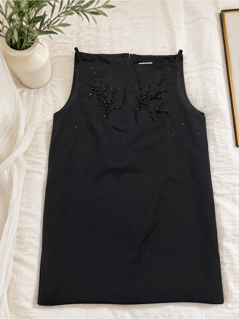 Hm limited edition Black Beaded Sleeveless Shift Dress